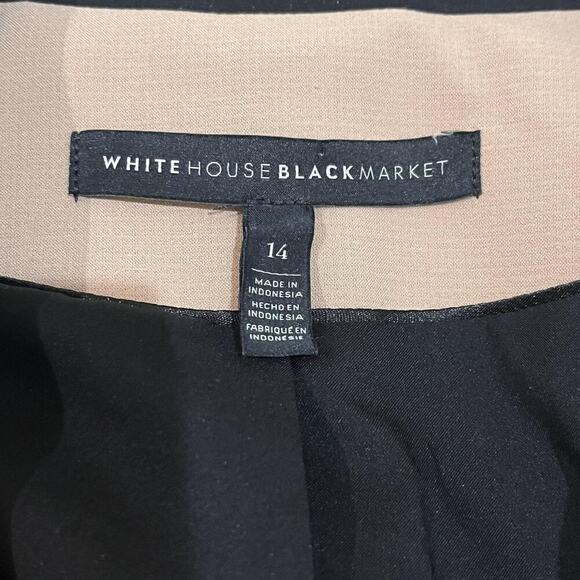 White House Black Market Jacket Womens 14 Tan Double Breasted Blazer Lined - Picture 7 of 9